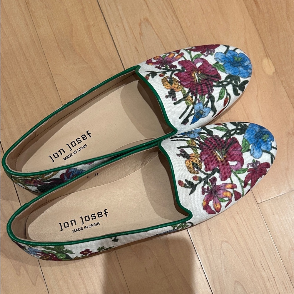 C - Jon Josef Women's Floral Loafers - Cream with Multicolor Design